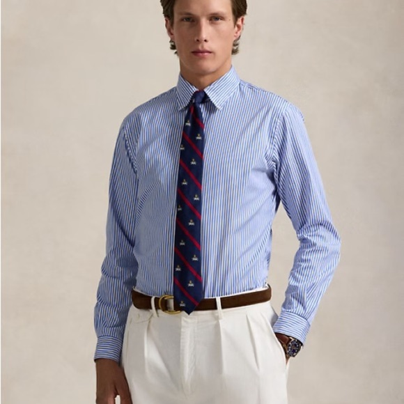 Ralph Lauren Blue Dress Shirt with Crisp Collar - Picture 1 of 6